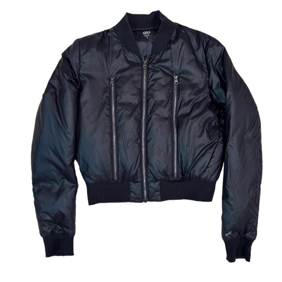 ALO Yoga Jackets & Blazers - ALO Yoga Off-Duty black bomber jacket with zipper accent